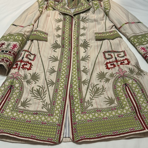 Johnny Was Biya Embroidered Green and Red Women's Coat - Picture 4 of 10